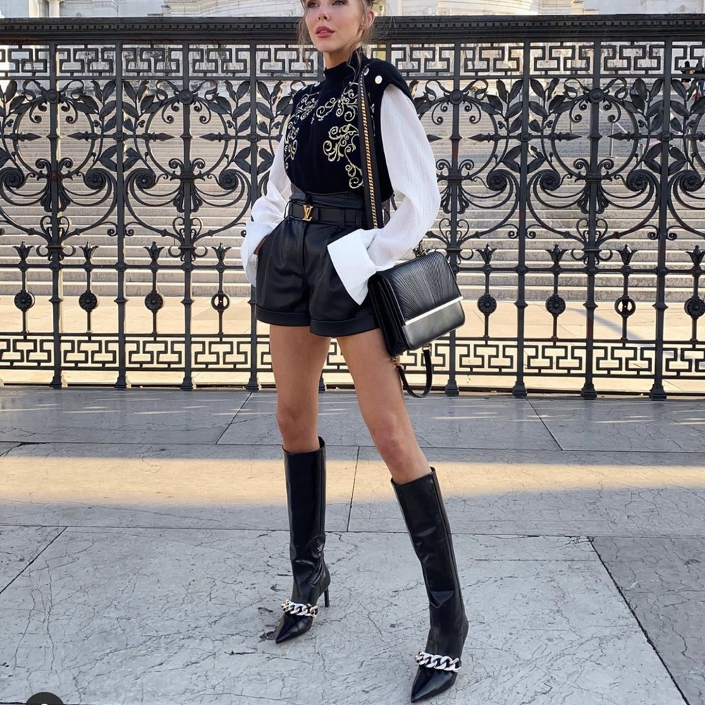ZARA Cow Leather Heeled Boots - Picture 6 of 15